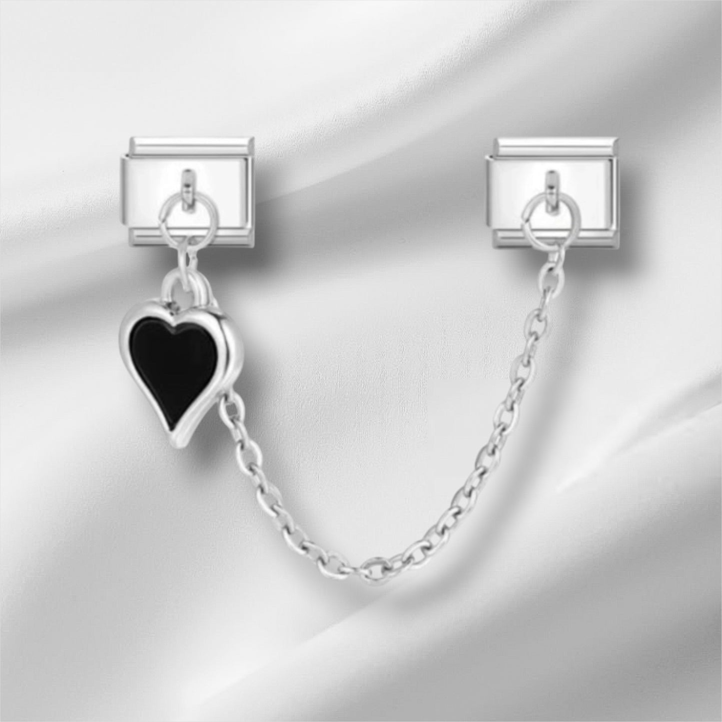 Black Heart Link silver