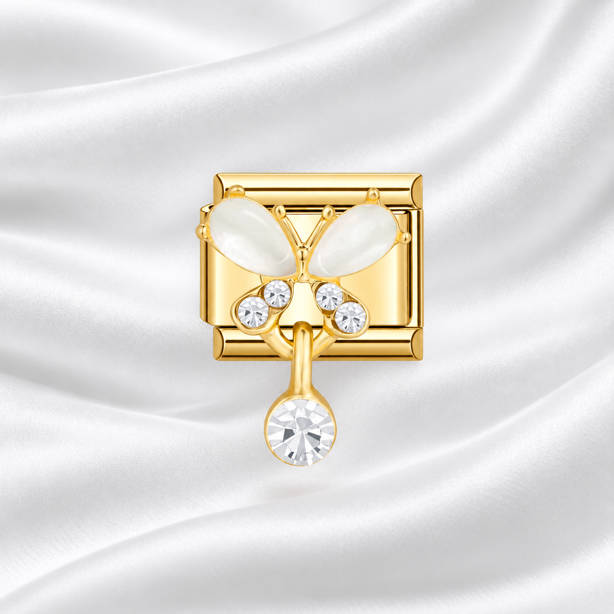 Pearl Butterfly Drop gold