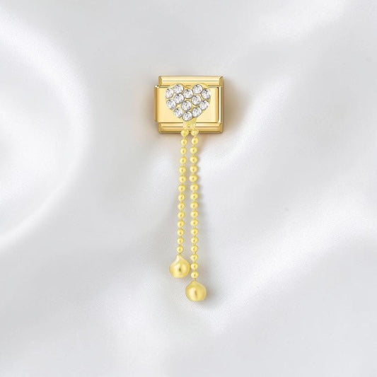 Pavé Heart Drops gold